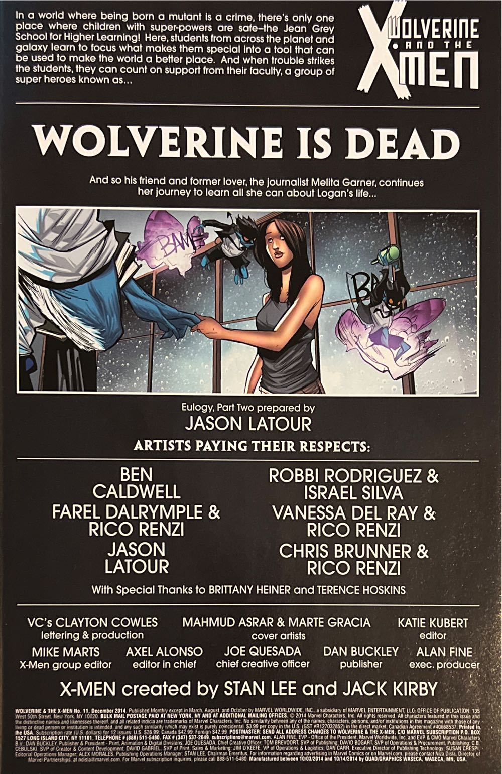 Wolverine And The X-Men - Marvel Comics (11 - Dec 2014) comic book collectible [Barcode 75960607980301111] - Main Image 3