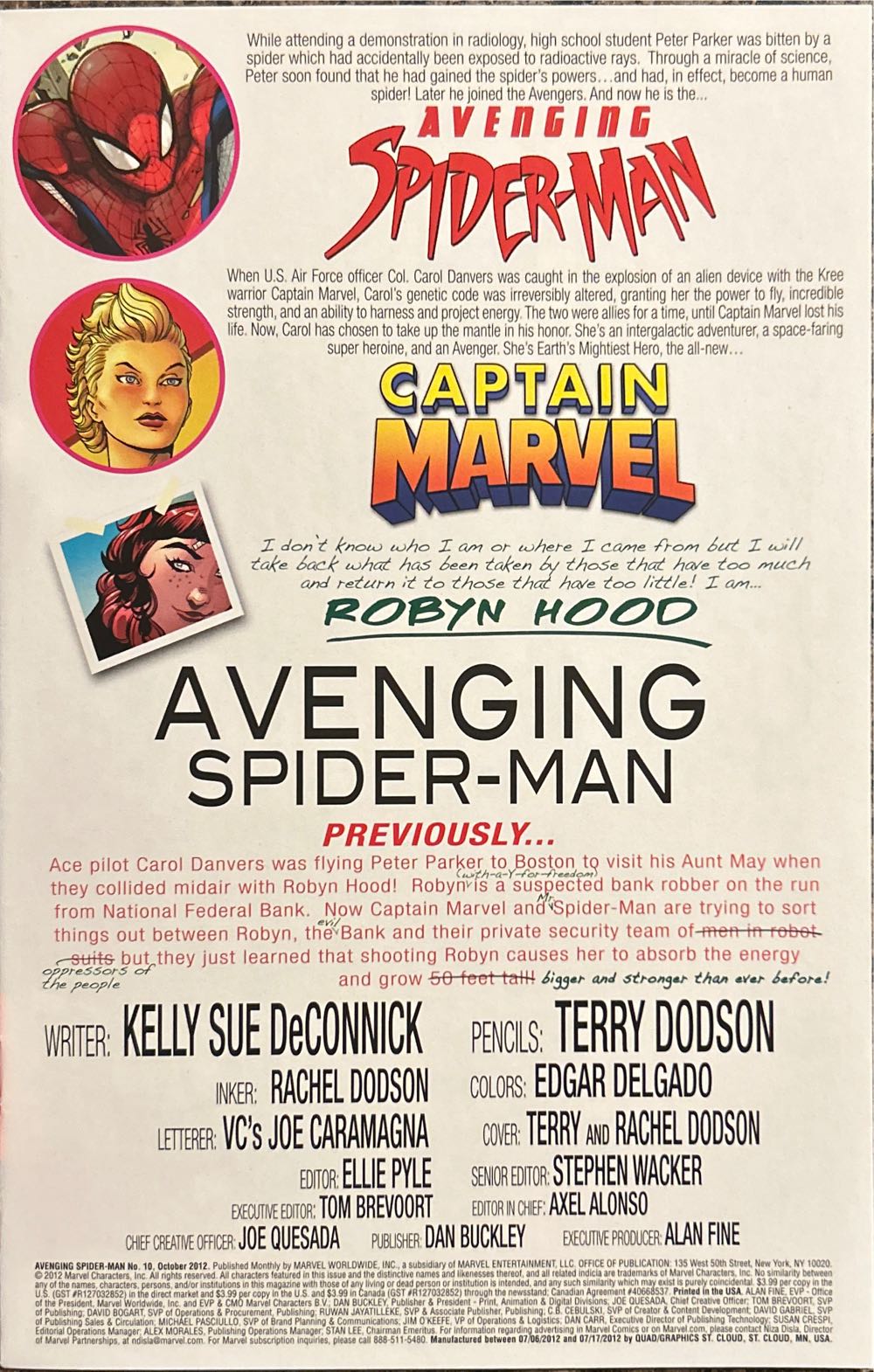 Avenging Spider-Man 10 - Marvel Comics (10 - Oct 2012) comic book collectible [Barcode 759606076437] - Main Image 3