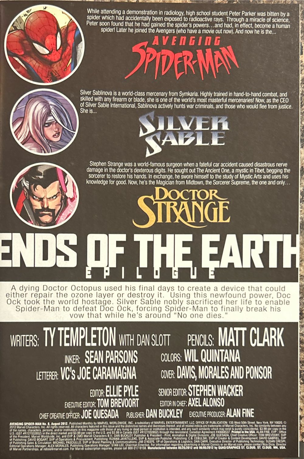 Avenging Spider-Man 8 - Marvel Comics (8 - Aug 2012) comic book collectible [Barcode 75960607643700811] - Main Image 3