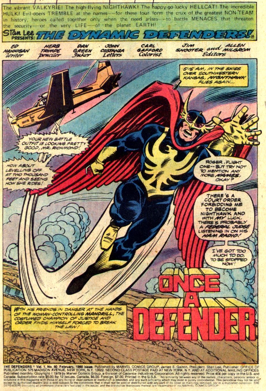 The Defenders - Marvel (80 - Feb 1980) comic book collectible [Barcode 071486021520] - Main Image 3