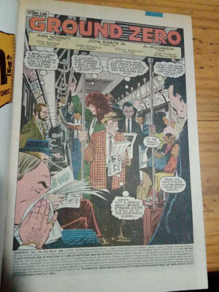 Daredevil The Man Without Fear! - Marvel Comics A New World Company (252 - Mar 1988) comic book collectible [Barcode 000000000] - Main Image 3