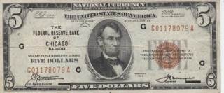 $5 Federal Reserve Bank Note - United States currency collectible - Main Image 1