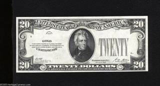 1928 $20 Gold Certificate  currency collectible - Main Image 1