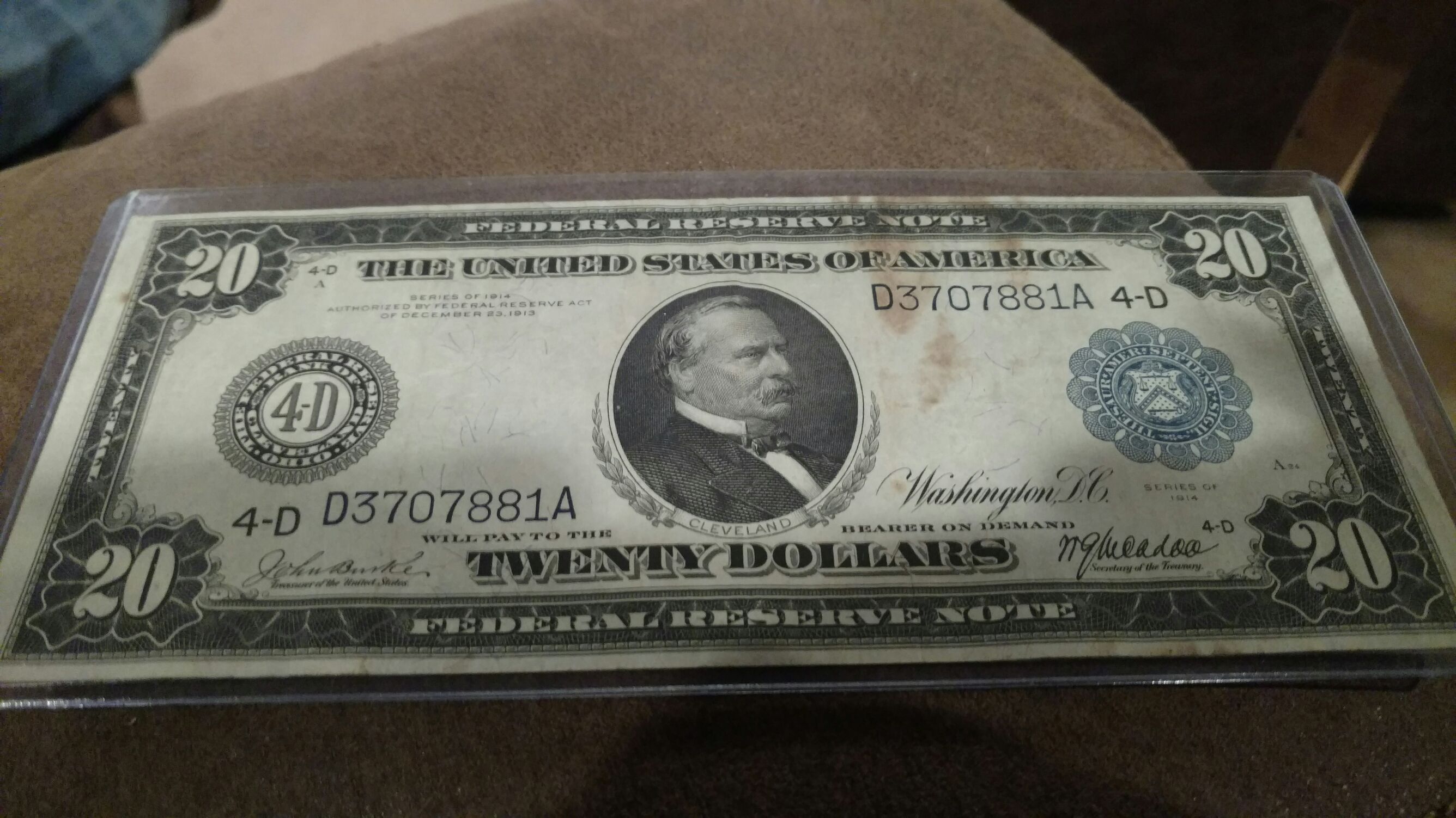 Federal Reserve 1914 $20 - United States currency collectible - Main Image 1