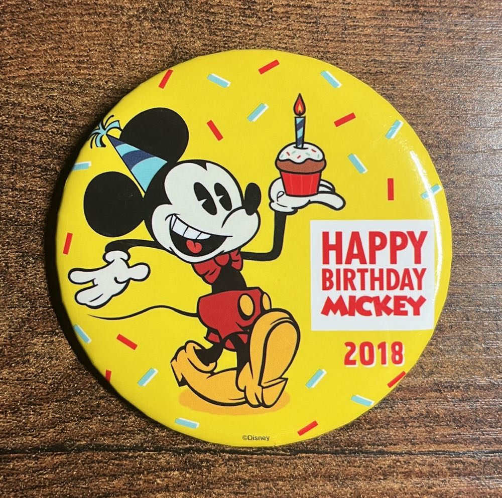 Happy Birthday Mickey 2018 Button