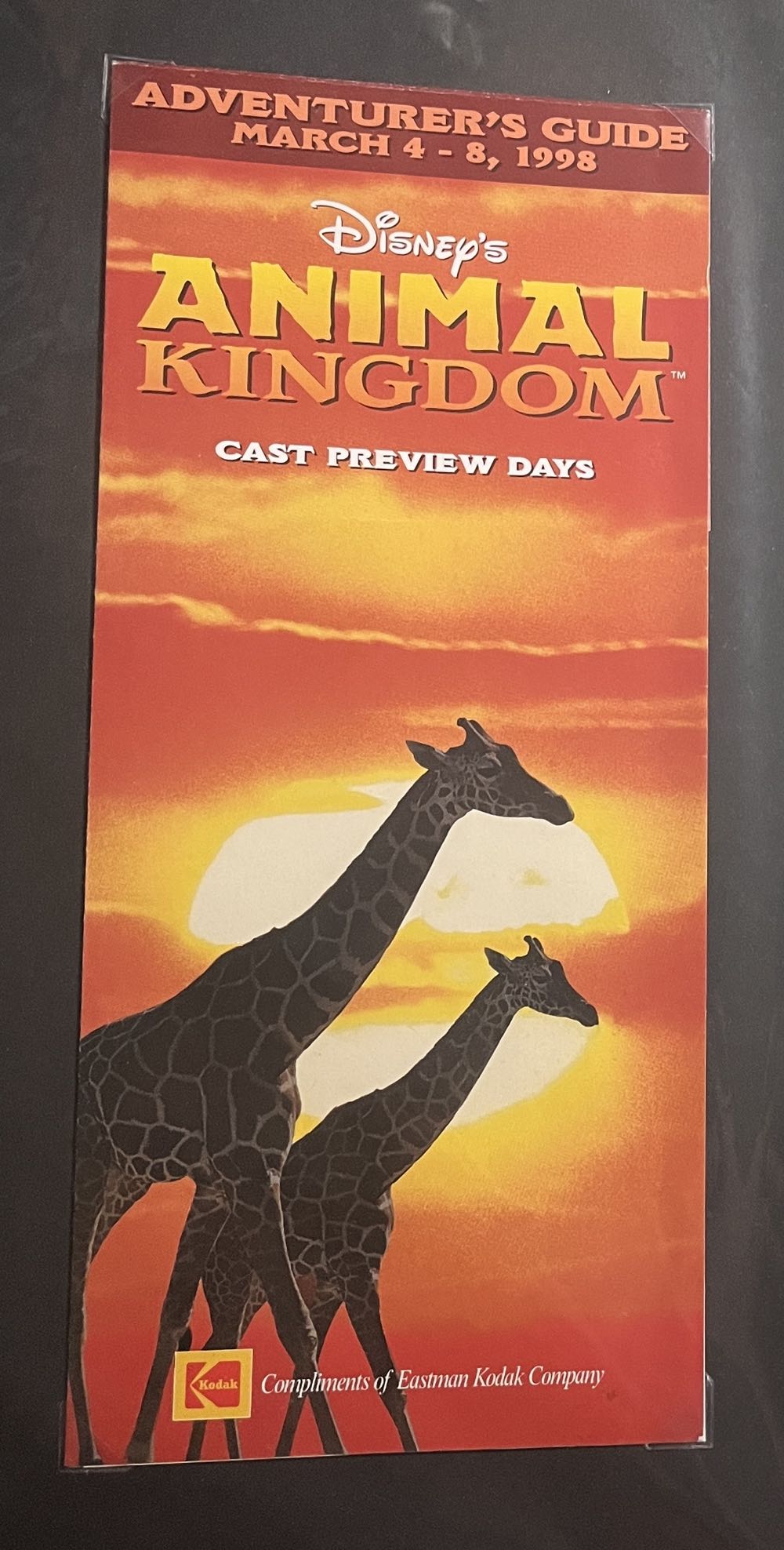 Animal Kingdom Cast Member Preview Map, 1998