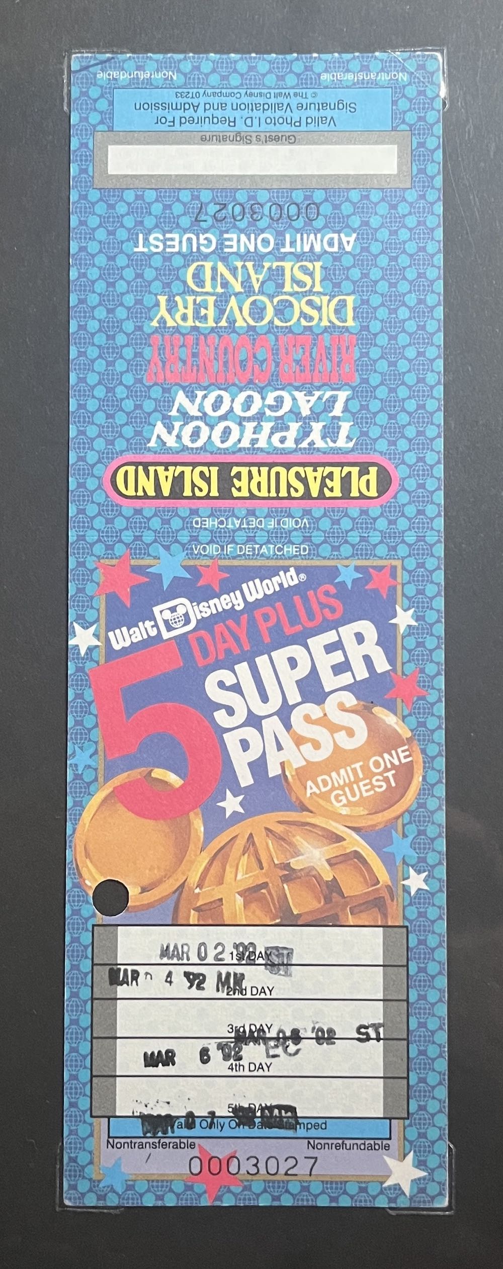 Walt Disney World 5-Day Plus Super Pass, 1992
