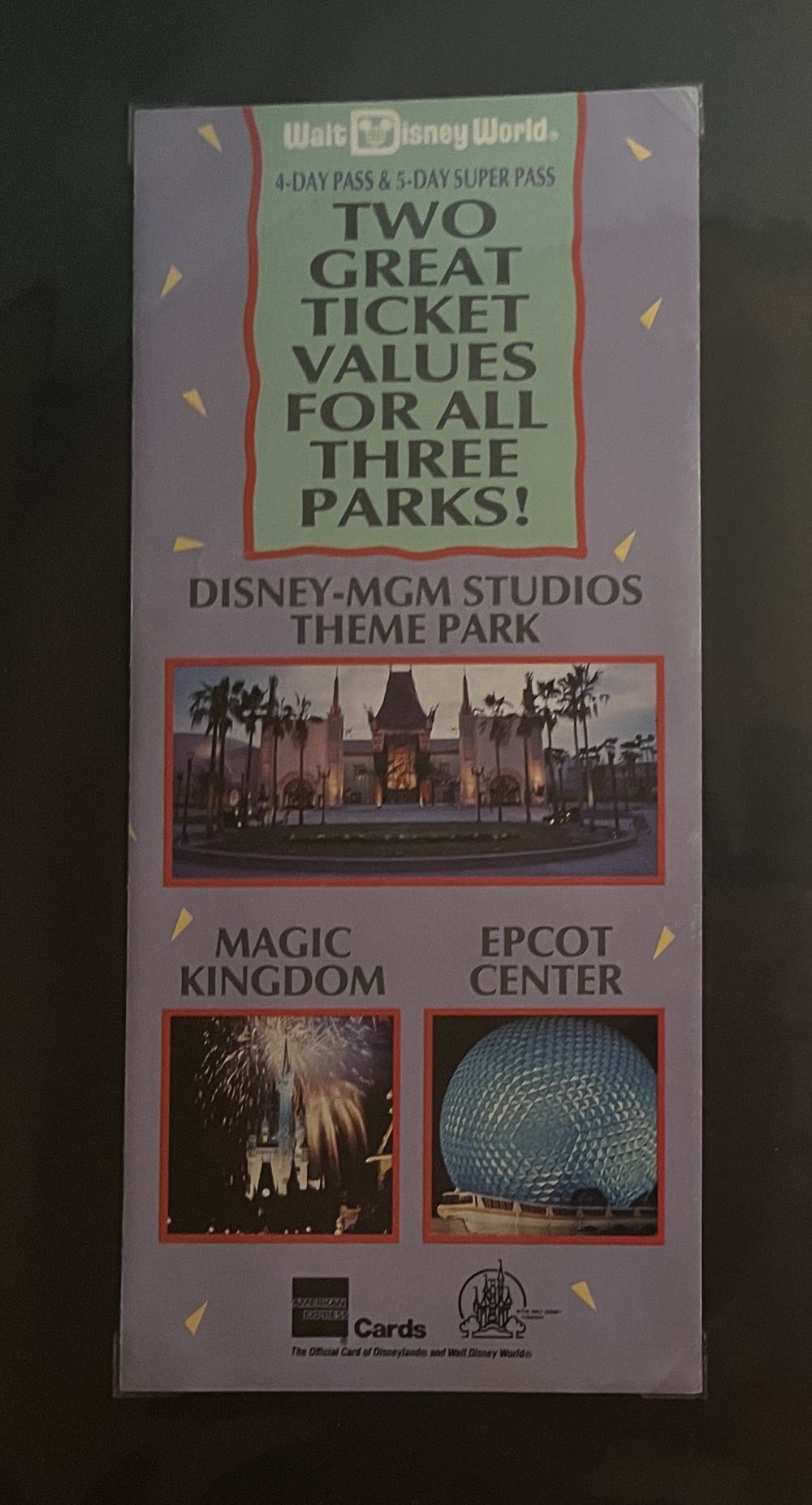 Walt Disney World Super Pass Ticket Price Guide, 1990s