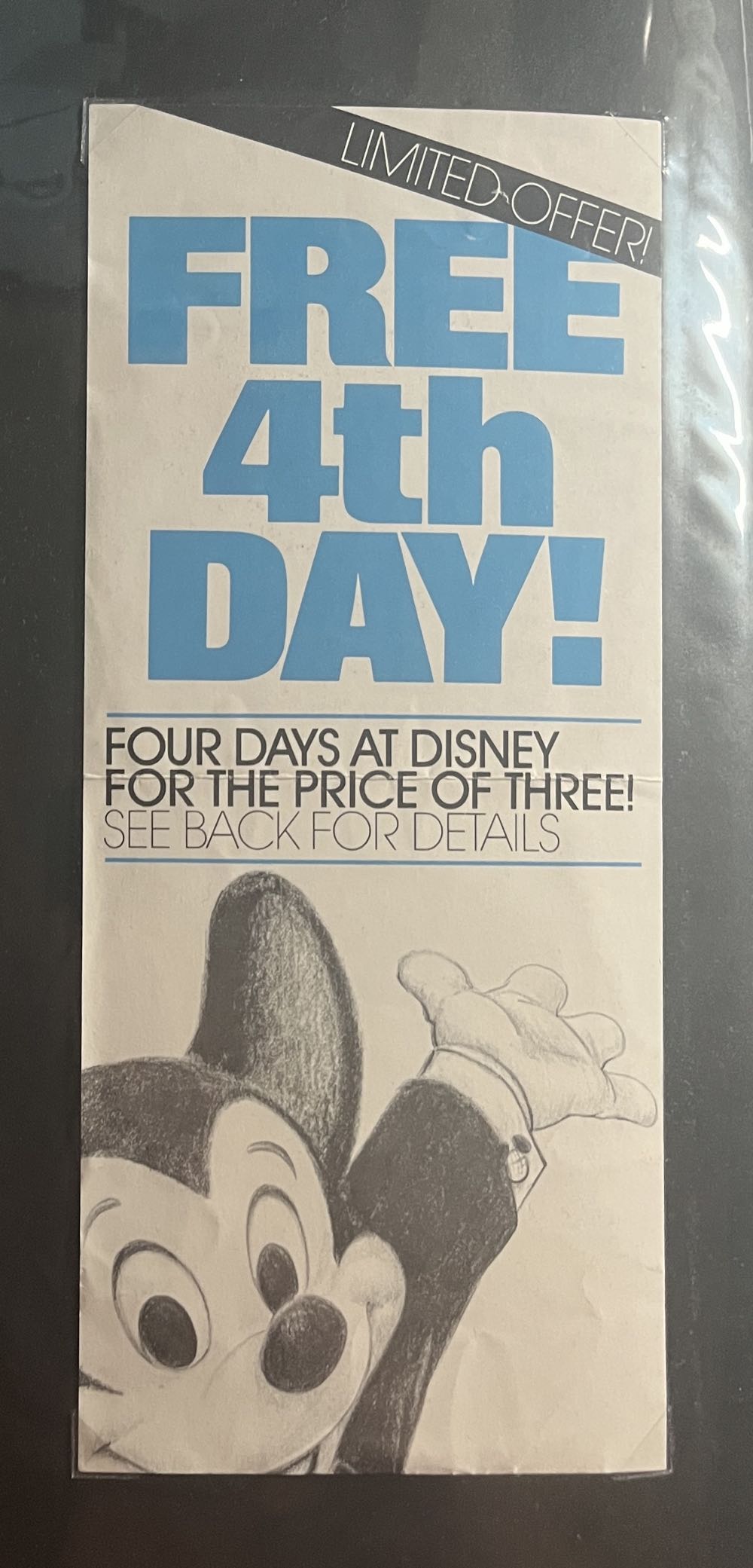 Walt Disney World Free 4th Day Brochure, 1985