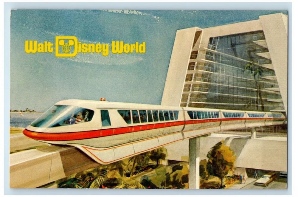 Walt Disney World 1971 Pre-Opening Monorail Postcard