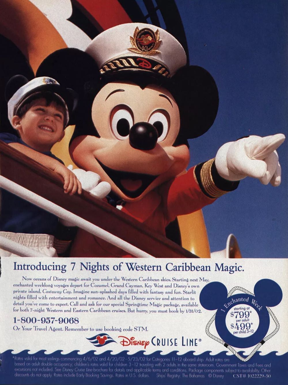 Disney Cruise Line 2001 Western Caribbean Advertisement