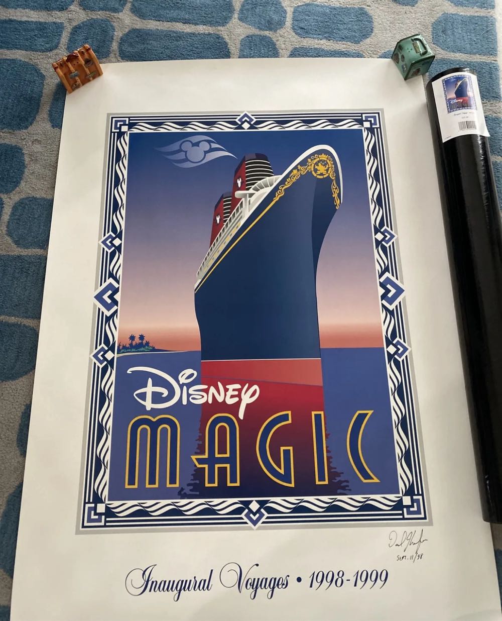 Disney Cruise Line Inaugural Voyages 1998 Autograph Poster