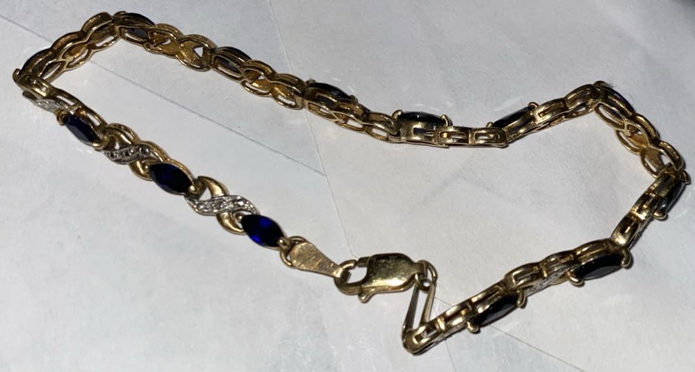 14k Gold Sapphire & Diamond Infinity Tennis Bracelet