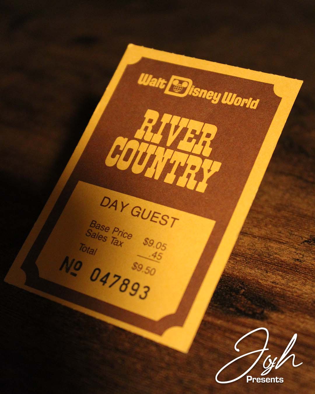 River Country Ticket Stub (Orange, 1970s)