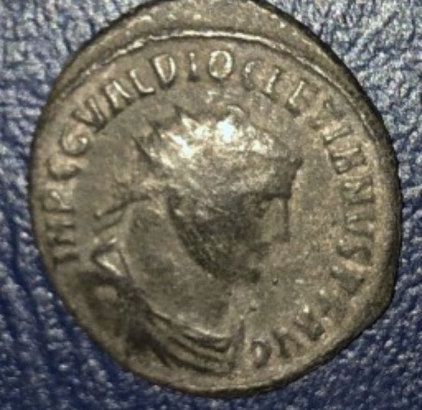 Diocletian Recieving Victory from Jupiter 284-305 AD Roman Coin