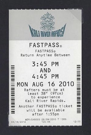 Kali River Rapids Fastpass (2010)