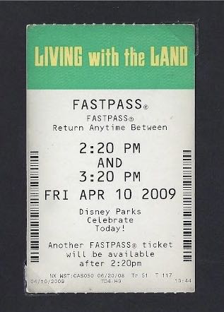 Living With The Land Fastpass (2009)