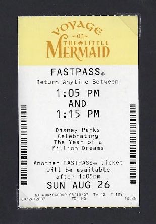 Voyage Of The Little Mermaid Fastpass (2007)