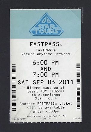 Star Tours Fastpass (2011)