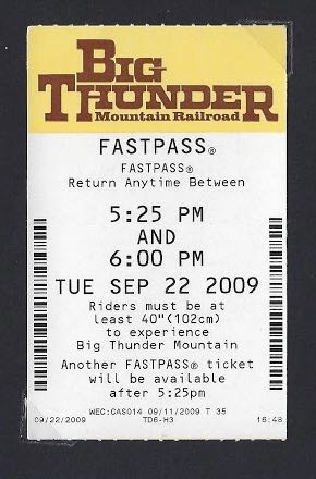 Big Thunder Mountain Railroad Fastpass (2009)