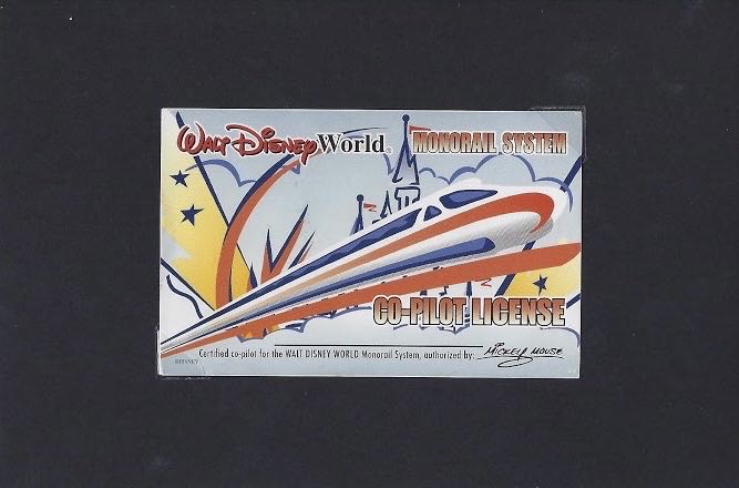 Walt Disney World Monorail Co-Pilot Card (2000’s)