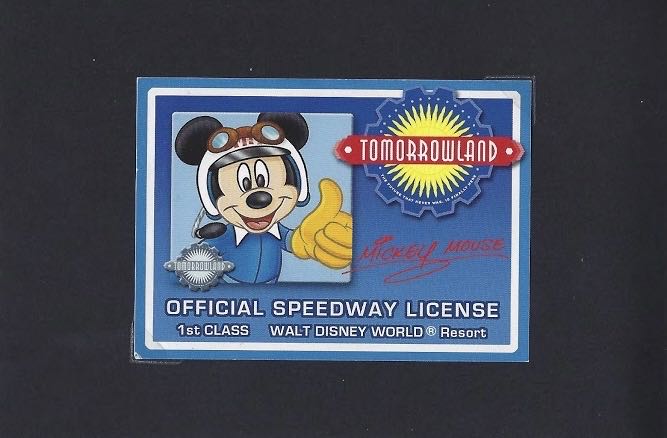 Tomorrowland Speedway License Card (2010’s)