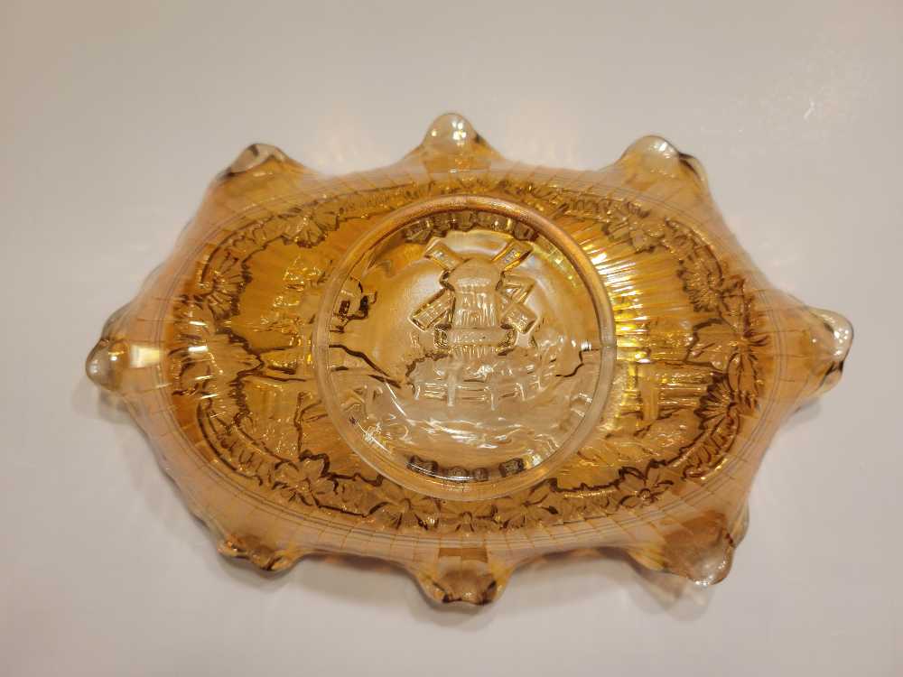 Windmill Pickle Dish   Imperial Carnival Glass  collectible - Main Image 3