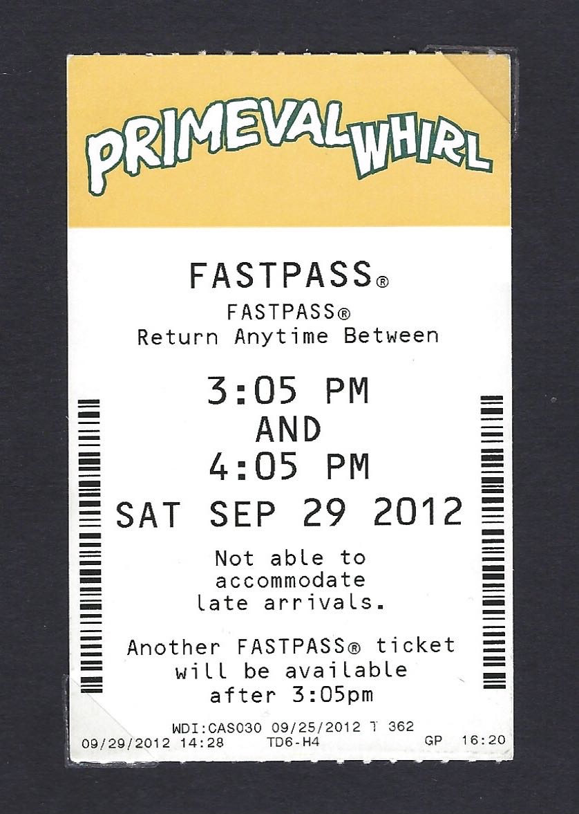 Primeval Whirl Fastpass (2012)