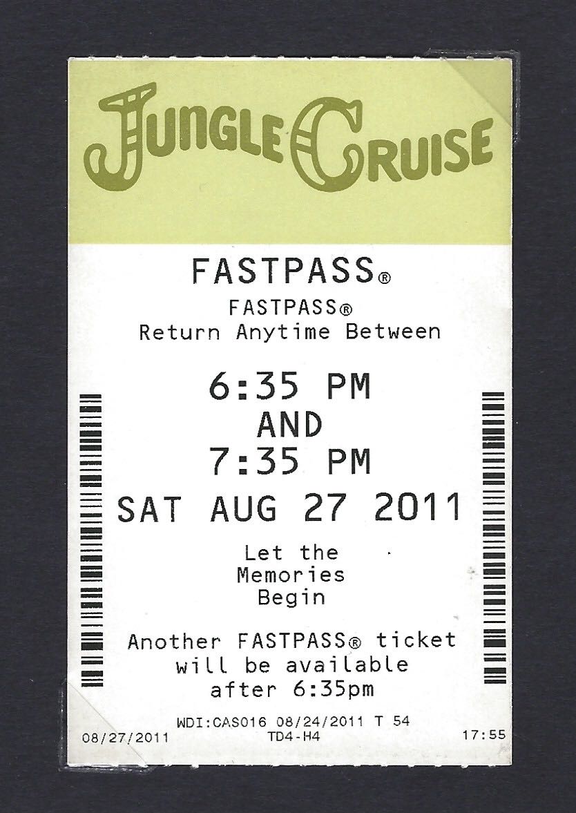 Jungle Cruise Fastpass (2011)