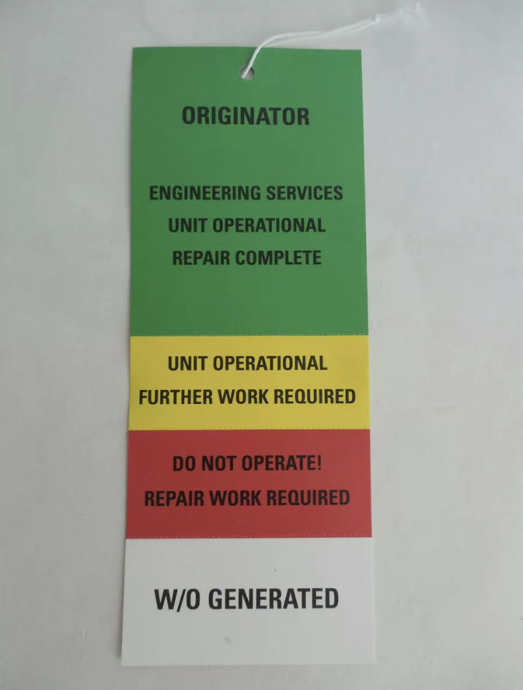 Engineering Services Maintenance Tag