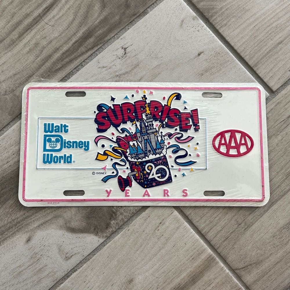 Walt Disney World 20th Anniversary Cast Member License Plate