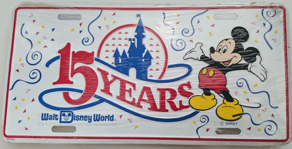 Walt Disney World 15th Anniversary License Plate