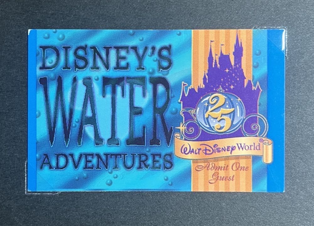 Walt Disney World 25th Anniversary Water Park Ticket
