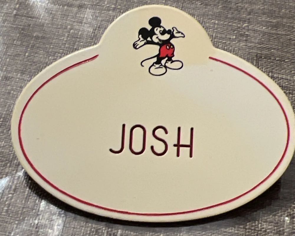 Walt Disney World Cast Member Name Tag (Josh, 80s-90s)