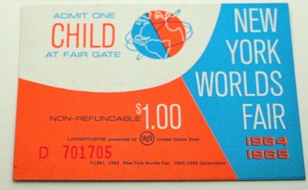 1964 New York World’s Fair Child Ticket