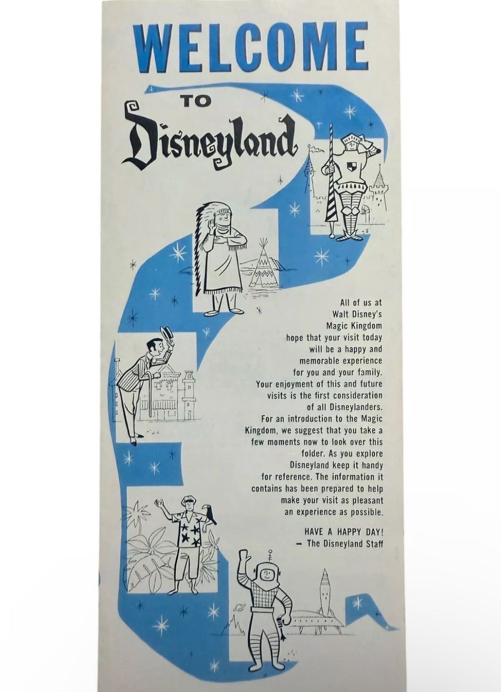 Disneyland Map Brochure Vintage 1960