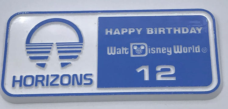 Horizons Opening Button (WDW 12th Birthday, 1983)