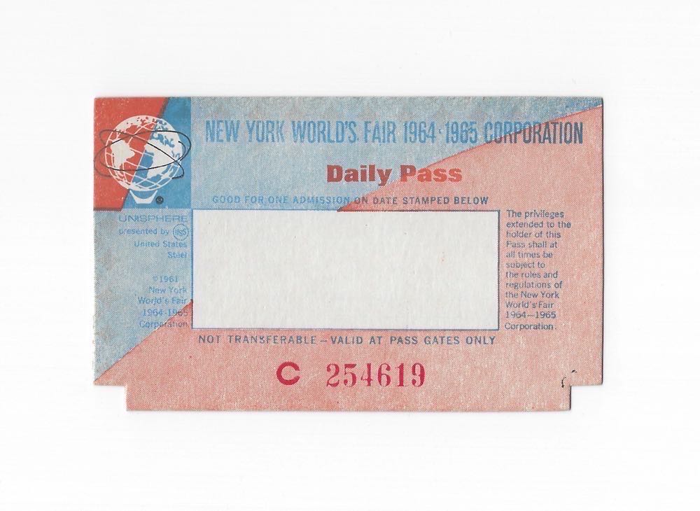 1964 New York World’s Fair Daily Pass