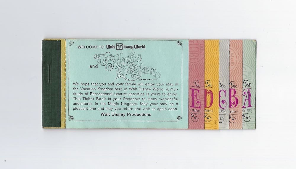 Magic Kingdom Ticket Book (1970’s)