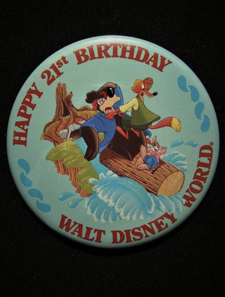 Splash Mountain WDW 21st Birthday Button (1992)