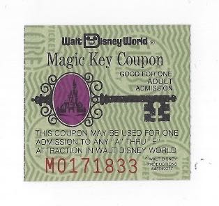 Magic Kingdom Magic Key Adult Coupon (1970’s)