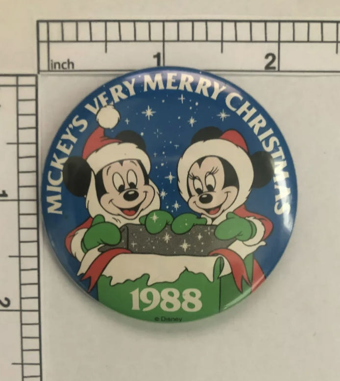 Mickey’s Very Merry Christmas Party Button (1988)