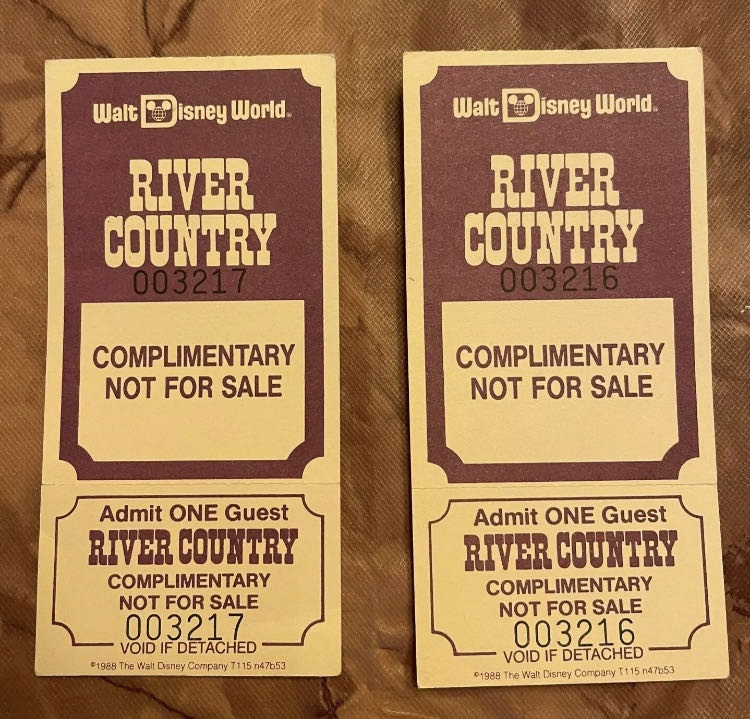 River Country Unused Tickets (1988)