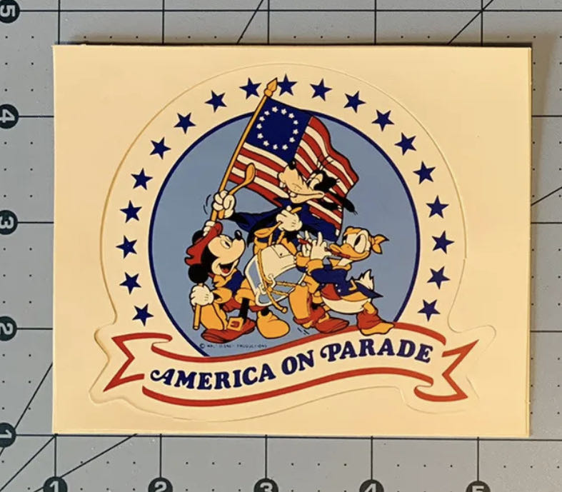 Walt Disney World Bicentennial America On Parade Sticker (1976)