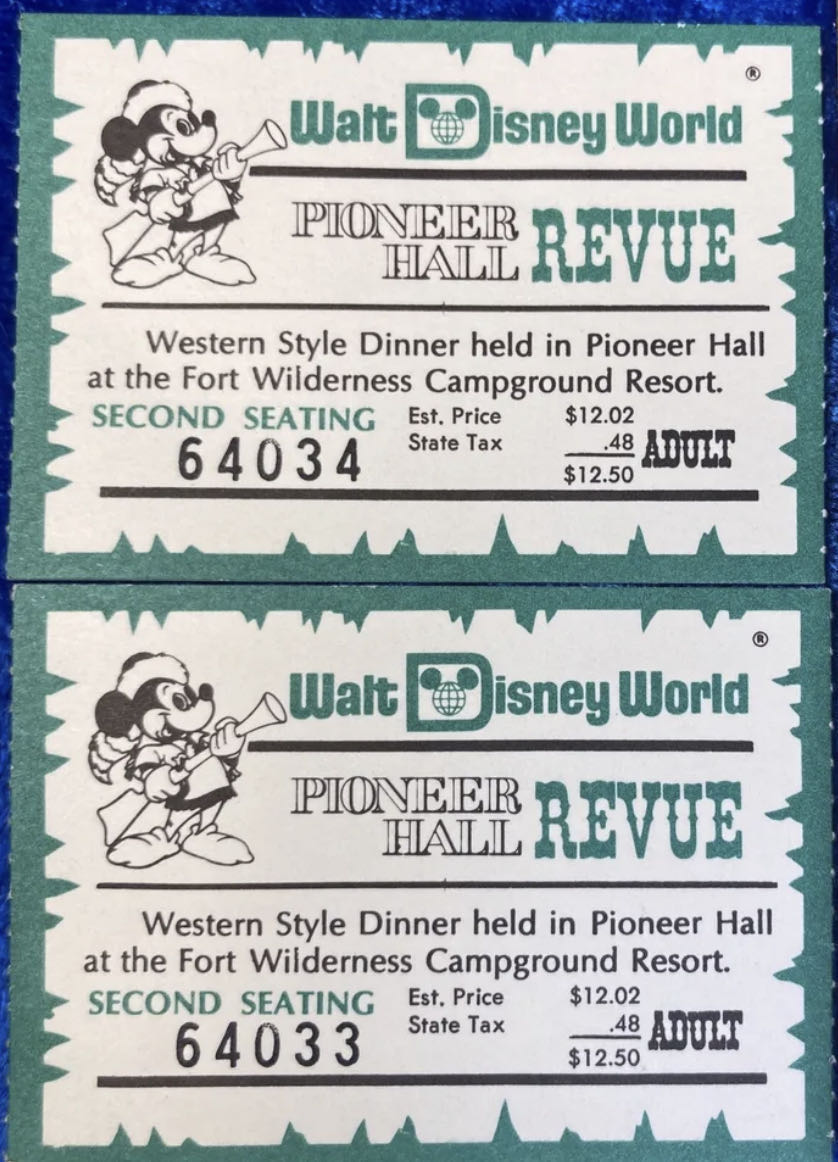 Fort Wilderness Hoop-Dee-Doo Musical Revue Adult Ticket (1980)