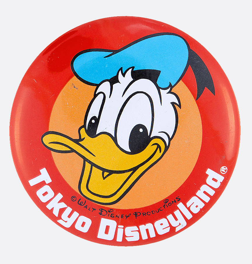 Tokyo Disneyland Donald Duck Button (Vintage)