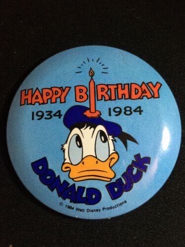 Donald Duck 50th Birthday Button