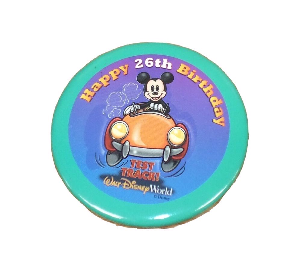 Test Track WDW 26th Anniversary Button (1997, Unreleased)