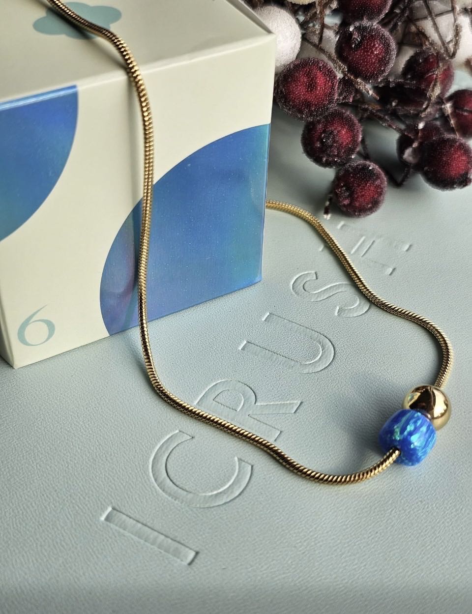 AK25 Blauer Stein Kette