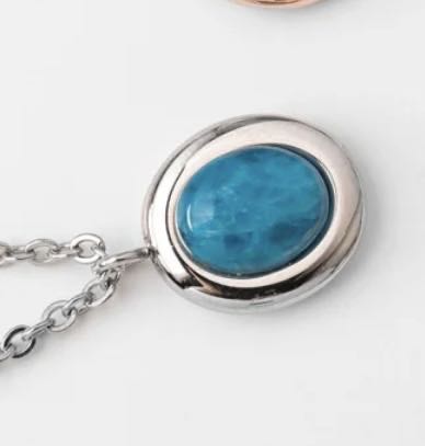 Blau-Apatit Anhänger m. Kette